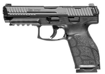 Picture of HK VP9A1 F Full Size Frame 9mm Luger 15+1 4.53" Black Steel Barrel, Optic Ready/Serrated Steel Slide, Black Polymer Frame w/Picatinny Rail, Interchangeable Backstrap Grip, Ambidextrous 81001065