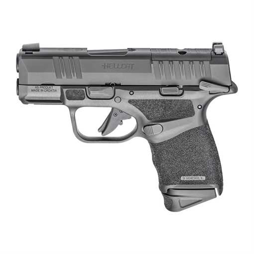 Picture of Springfield Hellcat, OSP, Striker Fired, Semi-automatic, Polymer Frame Pistol, Sub-Compact, 9MM, 3" Hammer Forged Barrel, Melonite Finish, Black, Textured Grips, Tritium Night Sights, Manual Thumb Safety, 13 Rounds, Optics Ready, 2 Magazines HC9319BOSPMS