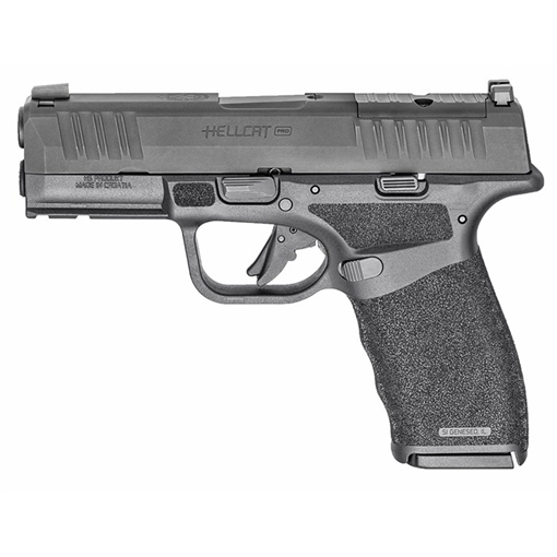 Picture of Springfield Hellcat Pro, Striker Fired, Semi-automatic, Polymer Frame Pistol, 9MM, 3.7" Hammer Forged Barrel, Melonite Finish, Black Polymer Frame, Textured Grip, Tritium Front Sight, Tactical Rack Rear Sight, 2 Magazines. (1)-17 Round and (1)-15 Round HCP9379BOSP-17