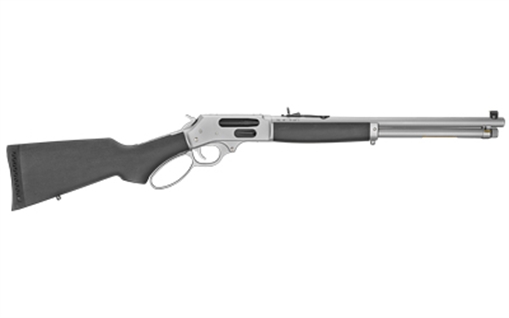 Picture of Henry Repeating Arms All Weather Lever Action, Side Gate, .45-70, 18.43" Round Barrel, Hard Chrome Plated Steel Barrel and Receiver, Stained Hardwood Stock, Adjustable Sights, 5Rd H010GAW