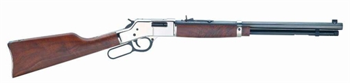 Picture of HENRY BIG BOY SILVER LEVER ACTION RIFLE RIL 357 MAG/38 SPL 20 IN OCT BBL BLUE/WALNUT 10RD H006MS