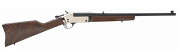 Picture of Henry Single Shot 38 Special or 357 Mag Caliber with 1rd Capacity, 22" Blued Barrel, Polished Brass Metal Finish & American Walnut Stock, Right Hand (Full Size) H015B357