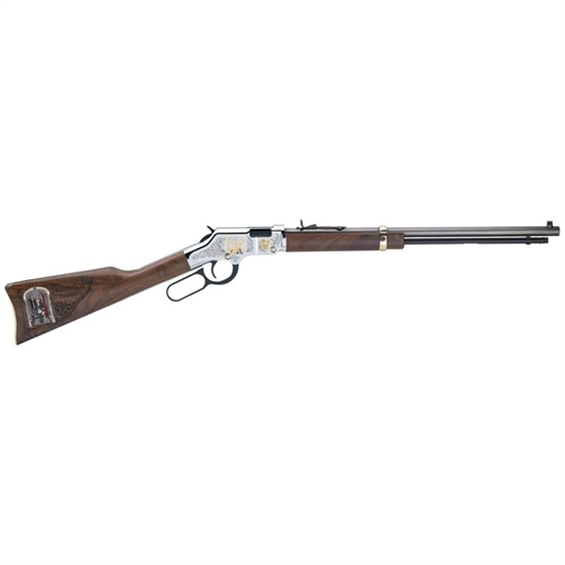 Picture of Henry Golden Boy Freemasons Tribute Full Size 22 Short, 22 Long, 22 LR, 16 LR/21 Short, 20" Blued Barrel, Nickel-Plated Metal Finish & American Walnut Stock Right Hand H004MAS