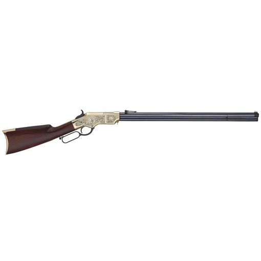Picture of Henry Repeating Arms Original Deluxe, Lever, Rifle, 44-40 Winchester, 24.5" Octagon Barrel, Rosewood Stock, Engraved Receiver, Folding Ladder Rear/Blade Front Sight, 13 Rounds H011D-25 H011D25