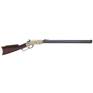 Picture of Henry Repeating Arms Original Deluxe, Lever, Rifle, 44-40 Winchester, 24.5" Octagon Barrel, Rosewood Stock, Engraved Receiver, Folding Ladder Rear/Blade Front Sight, 13 Rounds H011D-25 H011D25