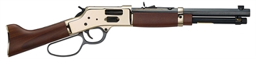 Picture of Henry Repeating Arms Mare's Leg, Lever Action Pistol, 44 Magnum, 12.9" Barrel, Brass Receiver, Side Load Gate, Walnut Grips, Fully Adjustable Buckhorn Sights, 5 Rounds H006GML