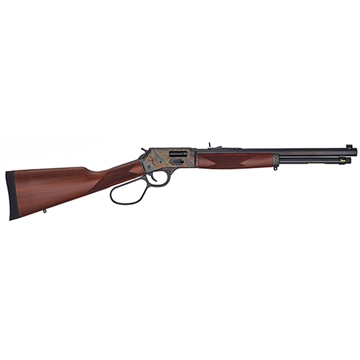 Picture of Henry Repeating Arms Big Boy Color Case Hardened, Lever Action, Side Gate, 45 Long Colt, 16.5" Octagon Blued Steel Barrel, Straight Grip American Walnut Stock, Fully Adjustable Semi-Buckhorn Sights, 7 Rounds, Large Loop H012GCRCC