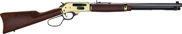 Picture of Henry Repeating Arms Brass, Lever Action Rifle, 30-30 Winchester, 20" Octagon Barrel, Brass Receiver, Side Load Gate, Large Loop Lever, Fully Adjustable Semi Buckhorn Sights, American Walnut Stock, 5 Rounds H009BGL