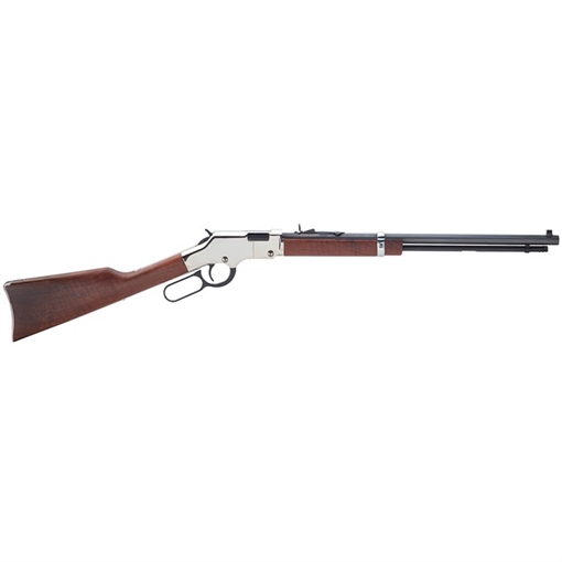 Picture of Henry Repeating Arms Silver Boy, Lever Action Rifle, 22WMR, 20.5" Barrel, Nickel Finish, Walnut Stock, Adjustable Buckhorn Rear Sight/Beaded Front Sight, 12Rd H004SM