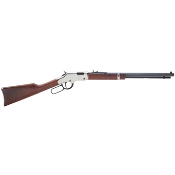 Picture of Henry Repeating Arms Silver Boy, Lever Action Rifle, 22WMR, 20.5" Barrel, Nickel Finish, Walnut Stock, Adjustable Buckhorn Rear Sight/Beaded Front Sight, 12Rd H004SM