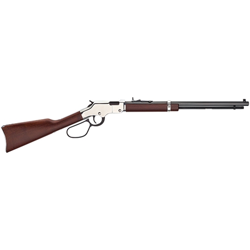 Picture of Henry Golden Boy Silver Large Loop 22 Short, 22 Long or 22 LR Caliber with 16 LR/21 Short Capacity, 20" Blued Barrel, Nickel-Plated Metal Finish & American Walnut Stock Right Hand (Full Size) H004SL