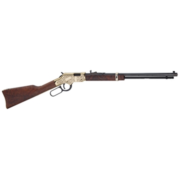 Picture of HENRY GOLDEN BOY DELUXE 3RD ED LEVER ACTION RIFLE RIL 17HMR 20 IN OCT BBL BLUE/ WALNUT 11 RD H004VD3