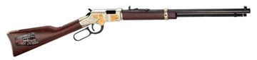 Picture of Henry Golden Boy Firefighter Tribute 22 Short, 22 Long or 22 LR Caliber with 16 LR/21 Short Capacity, 20" Blued Barrel, Nickel-Plated Metal Finish & American Walnut Stock Right Hand (Full Size) H004FM