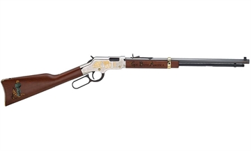 Picture of Henry Golden Boy God Bless America Edition 22 Short Caliber with 16 LR/21 Short Capacity, 20" Octagon Barrel, Nickel-Plated Metal Finish & American Walnut Stock Right Hand H004GBA