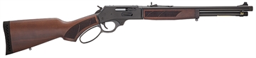 Picture of HENRY H9 PROTECTOR CARBINE SIDE GATE LEVER RIFLE RIL 360 BUCKHAMMER 16.5 IN THD BBL BLUE/WALNUT 4 RD H009PGR-360 H009PGR360