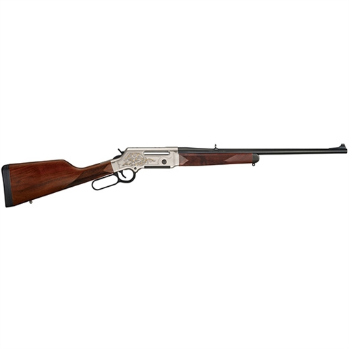 Picture of Henry Long Ranger Deluxe Full Size 308 Win 4+1 20" Blued Steel Barrel, Engraved Nickel-Plated w/24K Gold Inlay Steel Receiver, American Walnut Stock Right Hand H014D308