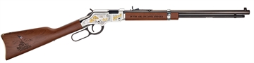 Picture of HENRY REPEATING ARMS SPIRIT OF THE CORPS TRIBUTE EDITION .22 S/L/LR 20IN OCTAGON BLUED STEEL BARREL 16RD NICKLE PLATED RECEIVER WALNUT STOCK H004MC