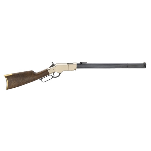 Picture of Henry Original Rare Carbine Full Size 44-40 Win 10+1 20.50" Blued Octagon Barrel, Brass Polished Brass Receiver, Fancy American Walnut Wood Stock Right Hand H011R