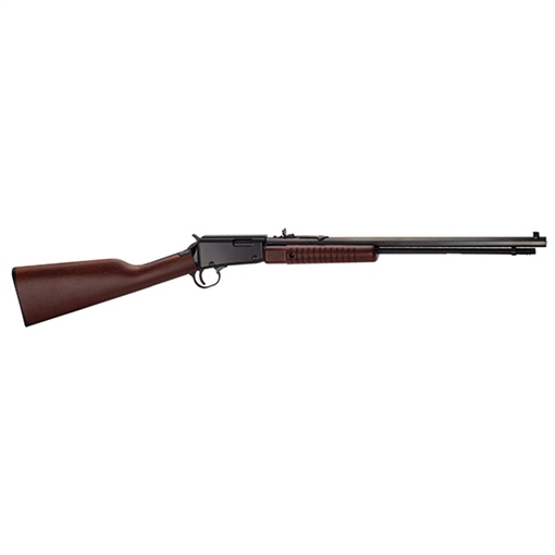 Picture of Henry Pump 22 WMR Caliber with 12+1 Capacity, 20.50" Octagon Barrel, Black Metal Finish & American Walnut Stock Right Hand (Full Size) H003TM