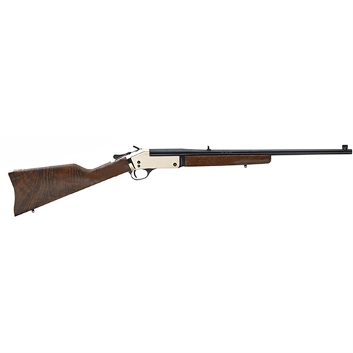 Picture of Henry Single Shot 44 Rem Mag Caliber with 1rd Capacity, 22" Blued Barrel, Polished Brass Metal Finish & American Walnut Stock, Right Hand (Full Size) H015B44