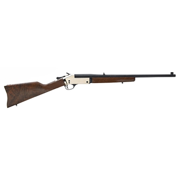 Picture of Henry Single Shot 44 Rem Mag Caliber with 1rd Capacity, 22" Blued Barrel, Polished Brass Metal Finish & American Walnut Stock, Right Hand (Full Size) H015B44