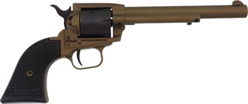 Picture of Heritage Mfg Rough Rider 22 LR 6 Shot, 6.50" Burnt Bronze Cerakote Steel Barrel & Frame, Black Satin Cylinder, Black Polymer Grip, Hammer/Thumb Safety, Exposed Hammer SRR22A6