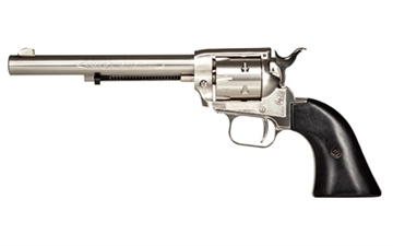 Picture of Heritage Mfg Rough Rider 22 LR 6rd 6.50" Nickel Steel Barrel, Nickel Aluminum Frame, Matte Nickel Cylinder, Black Laminate Grip, Hammer/Thumb Safety, Exposed Hammer RR22NI6BW