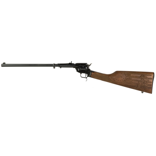 Picture of Heritage Mfg Rough Rider Rancher 22 LR 6rd 16", Blued Barrel/Rec, Independence Day Engraved Walnut Stock, Leather Sling Included BR226B16HSWB15