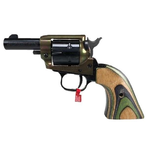 Picture of Heritage Mfg Barkeep 22 LR 6 Shot, 2.67" Black Oxide Steel Barrel, Simulated Case Hardened Zinc Alloy Frame, Black Oxide Cylinder, Camo Laminate Grip, Manual Safety, Exposed Hammer BK22CH2