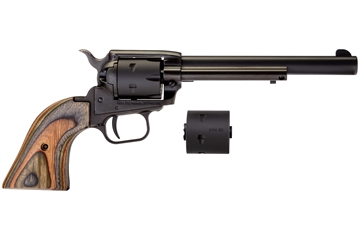 Picture of Heritage Mfg Rough Rider 22 LR/22 WMR 6 Shot, 6.50" Black Satin Steel Barrel, Black Satin Zinc Alloy Frame, Black Satin Cylinder, Camo Laminate Grip, Exposed Hammer RR22MBS6