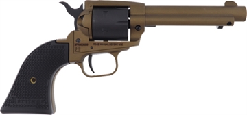 Picture of Heritage Mfg Rough Rider 22 LR 6 Shot, 4.75" Burnt Bronze Cerakote Steel Barrel, Frame, Black Satin Cylinder, Black Polymer Grip, Hammer/Thumb Safety, Exposed Hammer SRR22A4