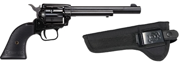 Picture of Heritage Mfg Rough Rider 22 LR 6 Shot, 6.50" Black Oxide Steel Barrel, Black Oxide Zinc Alloy Frame, Black Oxide Cylinder, Black Polymer Grip, Exposed Hammer RR22B6PGHOL