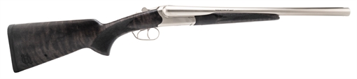 Picture of Heritage Badlander, Side-By-Side Shotgun, 410 Bore, 3" Chamber, 18.5" Barrels, Nickel Finish, Silver, Turkish Walnut Stock, Bead Front Sight, 2 Rounds BL41018NI