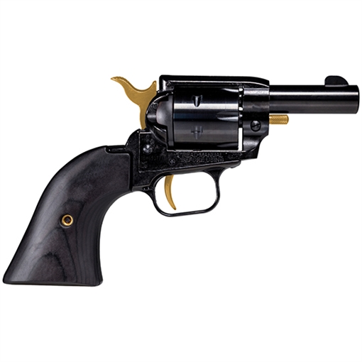 Picture of Heritage Mfg BK22B2-GLD Barkeep 22 LR 6 Shot, 2.68" Black Oxide Steel Barrel, Black Oxide w/Gold Controls Zinc Alloy Frame, Black Oxide Cylinder, Black Laminate Grip, Manual Safety, Exposed Hammer BK22B2-GLD BK22B2GLD