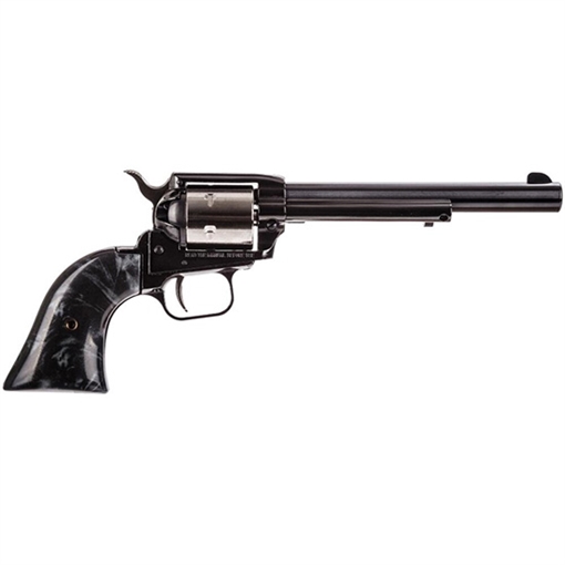 Picture of Heritage Mfg Rough Rider Altamont 22 LR 6 Shot, 6.50" Black Oxide Steel Barrel, Black Oxide Zinc Alloy Frame, Matte Stainless Cylinder, Black Pearl Grip, Manual Safety, Exposed Hammer RR22TT6BLKPRL