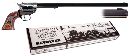Picture of Heritage Rough Rider, Single Action, Revolver, 22LR, 16" Barrel, Alloy, Blued Finish, Black, Green Camo Laminate Grips, Fixed Sights, 6 Rounds RR22CH16