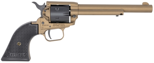 Picture of Heritage Mfg Rough Rider 22 LR 6 Shot, 6.50" Burnt Bronze Cerakote Steel Barrel, Black Satin Cylinder Burnt Bronze Cerakote Steel, Black Textured Polymer Grips RR22A6