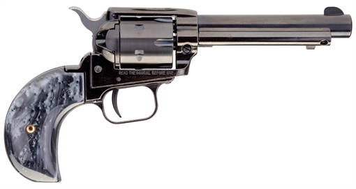 Picture of Heritage Mfg Rough Rider 22 LR 22 WMR 6 Shot 4.75" Black Oxide Steel Barrel, Black Oxide Frame Zinc Alloy Frame, Black Oxide Cylinder, Altamont Black Pearl Grip, Exposed Hammer RR22MB4BHBPRL