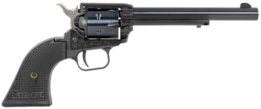Picture of Heritage Mfg Rough Rider 22 LR/22 WMR 6 Shot, 6.50" Black Steel Barrel, Black Cerakote Zinc Alloy Frame, Black Cerakote Cylinder, Black Polymer Grip, Hammer/Thumb Safety, Exposed Hammer RR22MB6PG