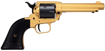 Picture of Heritage Mfg Rough Rider 22 LR 6 Shot 4.75" Gold Cerakote Steel Barrel & Frame, Black Satin Cylinder, Black Polymer Grips Features Black Accents RR22S4