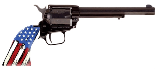 Picture of Heritage Mfg Rough Rider 22 LR 6rd 6.50" Black Oxide Alloy Steel Barrel & Cylinder, Black Oxide Zinc Alloy Frame, Distressed USA Flag Polymer Grip, Manual Safety, Exposed Hammer RR22B6US06