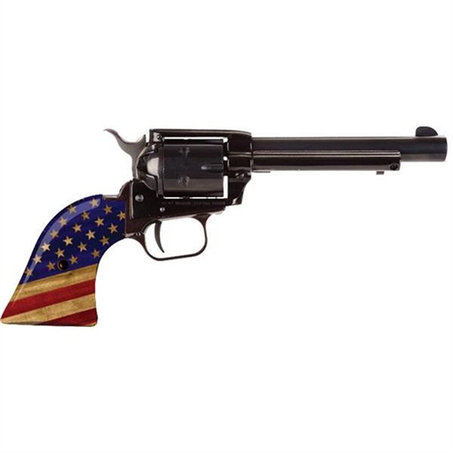 Picture of Heritage Rough Rider, Single Action Revolver, 22LR, 4.75" Barrel, Alloy Frame, Blued Finish, US Flag Grips, Fixed Sights, 6 Rounds, Long Rifle Cylinder Only RR22B4GOLDUSA