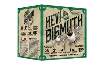 Picture of HEVI-Shot HEVI-Bismuth Waterfowl 28Gauge 3" 1oz 4Shot 25 Per Box/10 Case HS18434