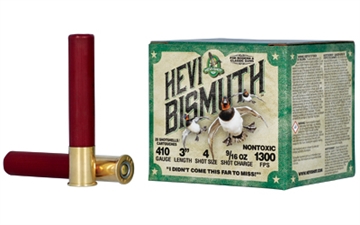 Picture of HEVI-Shot HEVI-SHOT, HEVI-BISMUTH, 410 Gauge 3", #4, 9/16 oz, Bismuth Shot, 25 Round Box HS19004