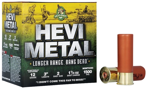 Picture of HEVI-Metal HEVI-Metal Longer Range 12Gauge 3" 1 1/4oz 2Shot 25 Per Box/10 Case HS38002