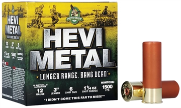 Picture of HEVI-Metal HEVI-Metal Longer Range 12Gauge 3" 1 1/4oz 6Shot 25 Per Box/10 Case HS38006