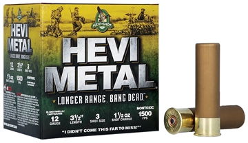 Picture of HEVI-Metal HEVI-Metal Longer Range 12Gauge 3.50" 1 1/2oz 3Shot 25 Per Box/10 Case HS38503