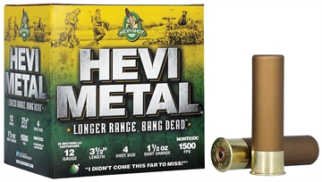 Picture of HEVI-Metal HEVI-Metal Longer Range 12Gauge 3.50" 1 1/2oz 4Shot 25 Per Box/10 Case HS38504