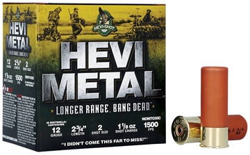 Picture of HEVI-Metal HEVI-Metal Longer Range 12Gauge 2.75" 1 1/8oz 2Shot 25 Per Box/10 Case HS38702