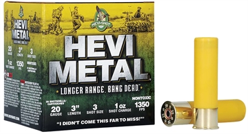 Picture of HEVI-Metal HEVI-Metal Longer Range 20Gauge 3" 1oz 3Shot 25 Per Box/10 Case HS39003